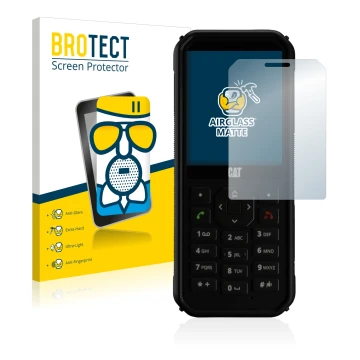 Vorderseite einer Produktverpackung mit dem Markenlogo BROTECT. Daneben ist das Gerät Caterpillar Cat B40 mit dem zugehörigen 