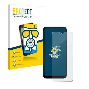 Vorderseite einer Produktverpackung mit dem Markenlogo BROTECT. Daneben ist das Gerät Motorola Moto G20 mit dem zugehörigen Di
