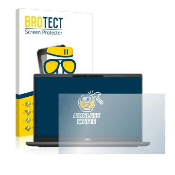 Vorderseite einer Produktverpackung mit dem Markenlogo BROTECT. Daneben ist das Gerät Dell Latitude 7320 Non-Touch mit dem zug