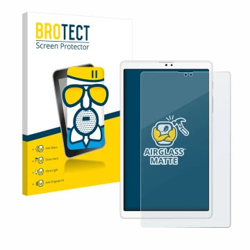 Vorderseite einer Produktverpackung mit dem Markenlogo BROTECT. Daneben ist das Gerät Samsung Galaxy Tab A7 Lite LTE 2021 (Hoc