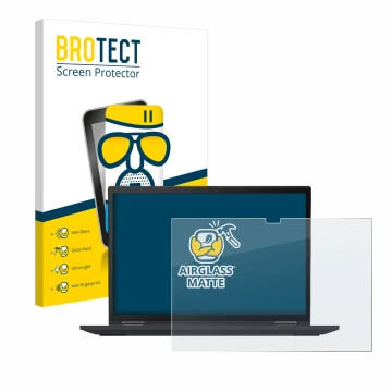 Vorderseite einer Produktverpackung mit dem Markenlogo BROTECT. Daneben ist das Gerät Lenovo ThinkPad X13 Yoga Gen 2 mit dem z