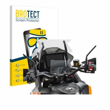 Vorderseite einer Produktverpackung mit dem Markenlogo BROTECT. Daneben ist das Gerät KTM 1290 Super Adventure S 2021 TFT 7