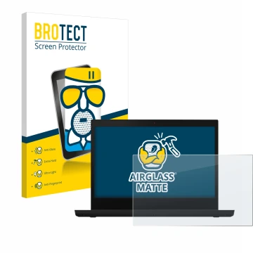 Vorderseite einer Produktverpackung mit dem Markenlogo BROTECT. Daneben ist das Gerät Lenovo ThinkPad L14 Gen 2 mit dem zugehö