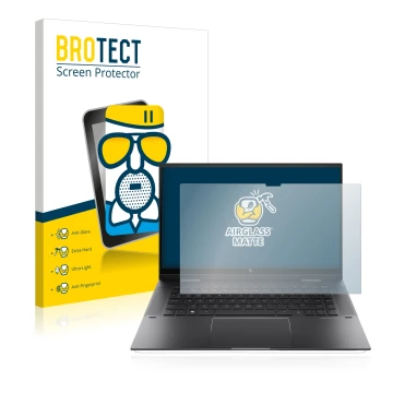 Vorderseite einer Produktverpackung mit dem Markenlogo BROTECT. Daneben ist das Gerät HP Envy x360 (15-eX) (359 mm x 228.2 mm)