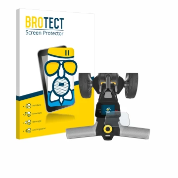 Vorderseite einer Produktverpackung mit dem Markenlogo BROTECT. Daneben ist das Gerät PowaKaddy CT6 GPS mit dem zugehörigen Di