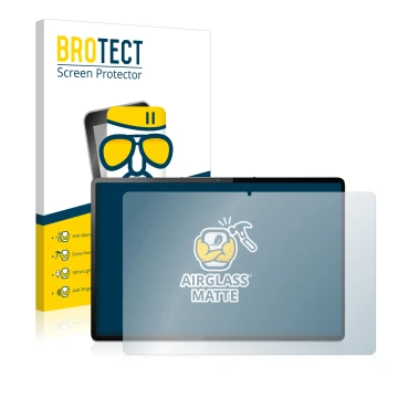 Vorderseite einer Produktverpackung mit dem Markenlogo BROTECT. Daneben ist das Gerät Lenovo Tab P12 Pro mit dem zugehörigen D