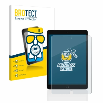 Vorderseite einer Produktverpackung mit dem Markenlogo BROTECT. Daneben ist das Gerät Apple iPad 10.2
