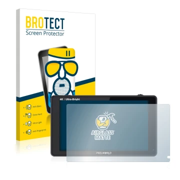 Vorderseite einer Produktverpackung mit dem Markenlogo BROTECT. Daneben ist das Gerät Feelworld LUT6S 6