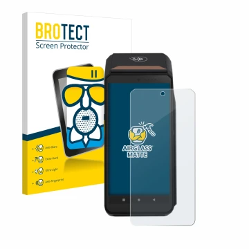 Vorderseite einer Produktverpackung mit dem Markenlogo BROTECT. Daneben ist das Gerät ingenico Axium DX8000 mit dem zugehörige