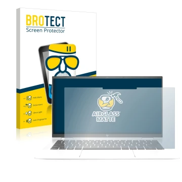 Vorderseite einer Produktverpackung mit dem Markenlogo BROTECT. Daneben ist das Gerät HP EliteBook x360 1030 G7 mit dem zugehö