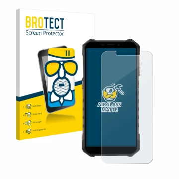 Vorderseite einer Produktverpackung mit dem Markenlogo BROTECT. Daneben ist das Gerät Ulefone Armor X9 Pro mit dem zugehörigen