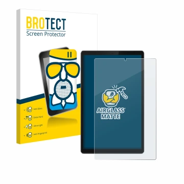 Vorderseite einer Produktverpackung mit dem Markenlogo BROTECT. Daneben ist das Gerät Lenovo Tab TB-X306F mit dem zugehörigen 