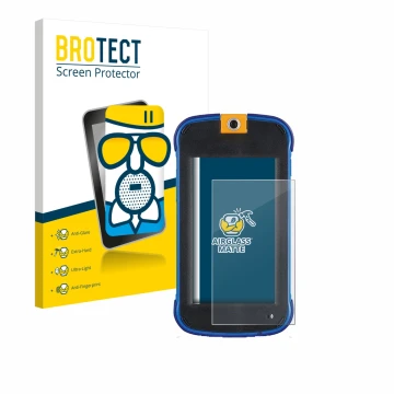 Vorderseite einer Produktverpackung mit dem Markenlogo BROTECT. Daneben ist das Gerät Vtech Kidicom Max 3.0 mit dem zugehörige