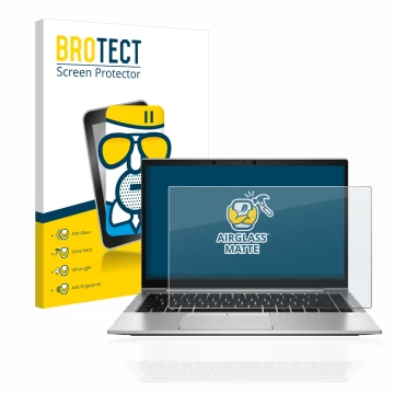 Vorderseite einer Produktverpackung mit dem Markenlogo BROTECT. Daneben ist das Gerät HP EliteBook 840 G8 mit dem zugehörigen 