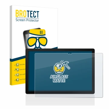 Vorderseite einer Produktverpackung mit dem Markenlogo BROTECT. Daneben ist das Gerät Samsung Galaxy Tab A8 WiFi mit dem zugeh