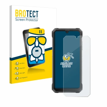 Vorderseite einer Produktverpackung mit dem Markenlogo BROTECT. Daneben ist das Gerät Blackview BV8800 mit dem zugehörigen Dis