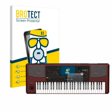 Vorderseite einer Produktverpackung mit dem Markenlogo BROTECT. Daneben ist das Gerät KORG Pa1000 mit dem zugehörigen Displays