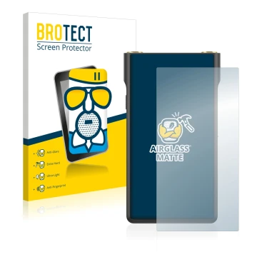 Vorderseite einer Produktverpackung mit dem Markenlogo BROTECT. Daneben ist das Gerät Sony Walkman NW-WM1AM2 mit dem zugehörig