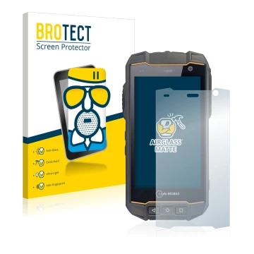 Vorderseite einer Produktverpackung mit dem Markenlogo BROTECT. Daneben ist das Gerät i.safe MOBILE IS530.2 mit dem zugehörige