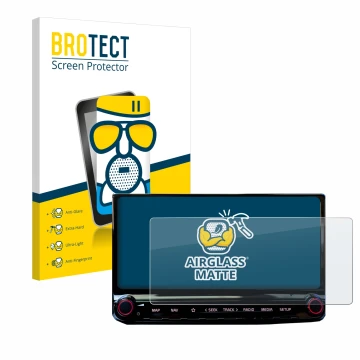 Vorderseite einer Produktverpackung mit dem Markenlogo BROTECT. Daneben ist das Gerät Kia Ceed 2022 Infotainment System 10.25