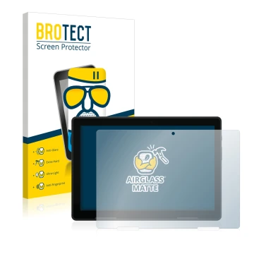 Vorderseite einer Produktverpackung mit dem Markenlogo BROTECT. Daneben ist das Gerät MEDION Lifetab E10814 mit dem zugehörige