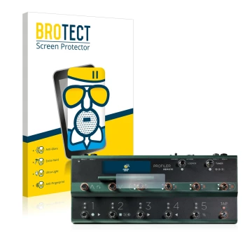 Vorderseite einer Produktverpackung mit dem Markenlogo BROTECT. Daneben ist das Gerät Kemper Profiler Remote mit dem zugehörig