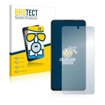 Vorderseite einer Produktverpackung mit dem Markenlogo BROTECT. Daneben ist das Gerät Xiaomi Poco X4 Pro 5G mit dem zugehörige
