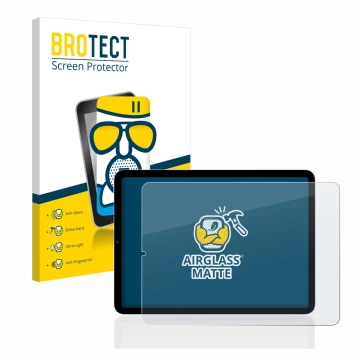 Vorderseite einer Produktverpackung mit dem Markenlogo BROTECT. Daneben ist das Gerät Apple iPad Air 5 2022 (5. Gen.) mit dem 