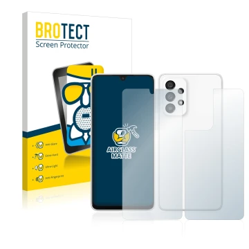 Vorderseite einer Produktverpackung mit dem Markenlogo BROTECT. Daneben ist das Gerät Samsung Galaxy A33 5G (Display+Rückseite