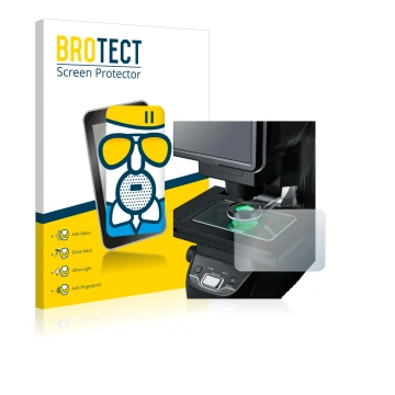 Vorderseite einer Produktverpackung mit dem Markenlogo BROTECT. Daneben ist das Gerät Keyence IM-7030 Glasplatte mit dem zugeh