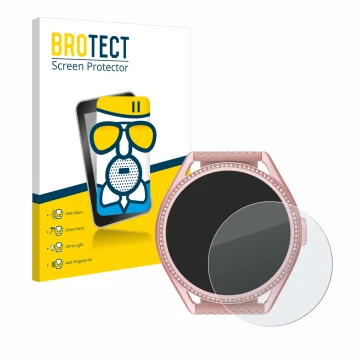 Vorderseite einer Produktverpackung mit dem Markenlogo BROTECT. Daneben ist das Gerät Michael Kors Access MKGO Gen 5E MKT 5116