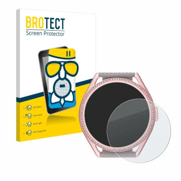 Vorderseite einer Produktverpackung mit dem Markenlogo BROTECT. Daneben ist das Gerät Michael Kors Access MKGO Gen 5E MKT 5117