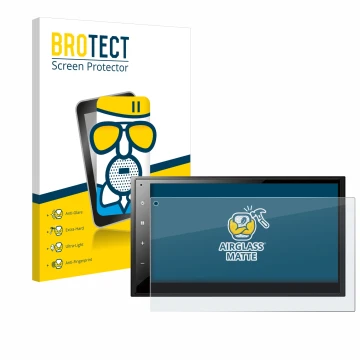 Vorderseite einer Produktverpackung mit dem Markenlogo BROTECT. Daneben ist das Gerät Pioneer DMH-A340DAB mit dem zugehörigen 