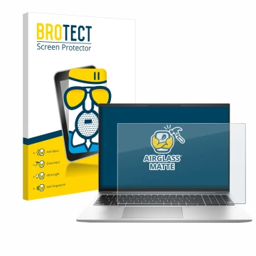 Vorderseite einer Produktverpackung mit dem Markenlogo BROTECT. Daneben ist das Gerät HP EliteBook 840 G9 mit dem zugehörigen 