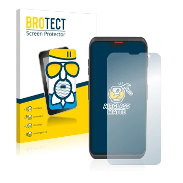 Vorderseite einer Produktverpackung mit dem Markenlogo BROTECT. Daneben ist das Gerät Honeywell ScanPal EDA52 mit dem zugehöri