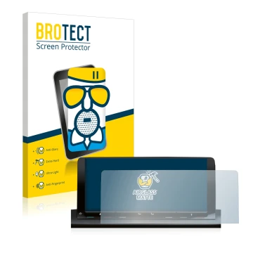 Vorderseite einer Produktverpackung mit dem Markenlogo BROTECT. Daneben ist das Gerät Volkswagen Caddy 5 Discover Media 10