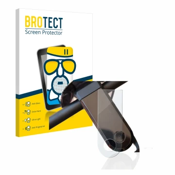 Vorderseite einer Produktverpackung mit dem Markenlogo BROTECT. Daneben ist das Gerät NIU KQi3 Sport mit dem zugehörigen Displ