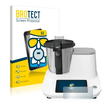 Vorderseite einer Produktverpackung mit dem Markenlogo BROTECT. Daneben ist das Gerät Moulinex Click&Cook HF5061 mit dem zugeh