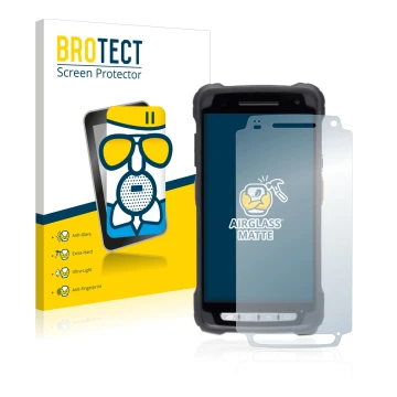 Vorderseite einer Produktverpackung mit dem Markenlogo BROTECT. Daneben ist das Gerät Janam XT3 mit dem zugehörigen Displaysch