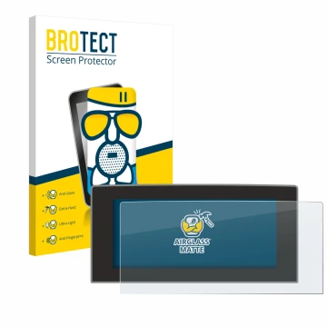 Vorderseite einer Produktverpackung mit dem Markenlogo BROTECT. Daneben ist das Gerät Ford Focus 2022 Sync 4 13.2