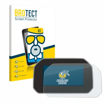 Vorderseite einer Produktverpackung mit dem Markenlogo BROTECT. Daneben ist das Gerät BMW R 1250 GS Adventure Connectivity TFT