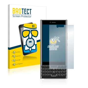 Vorderseite einer Produktverpackung mit dem Markenlogo BROTECT. Daneben ist das Gerät Unihertz Titan Slim mit dem zugehörigen 