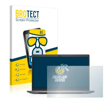 Vorderseite einer Produktverpackung mit dem Markenlogo BROTECT. Daneben ist das Gerät Dell Precision 3570 mit dem zugehörigen 