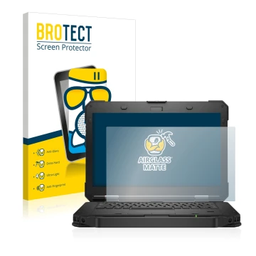 Vorderseite einer Produktverpackung mit dem Markenlogo BROTECT. Daneben ist das Gerät Dell Latitude 5430 Rugged mit dem zugehö