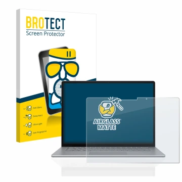 Vorderseite einer Produktverpackung mit dem Markenlogo BROTECT. Daneben ist das Gerät Microsoft Surface Laptop 5 13.5