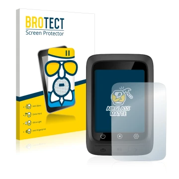 Vorderseite einer Produktverpackung mit dem Markenlogo BROTECT. Daneben ist das Gerät CooSpo BC107 mit dem zugehörigen Display