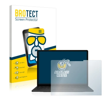 Vorderseite einer Produktverpackung mit dem Markenlogo BROTECT. Daneben ist das Gerät Microsoft Surface Laptop 5 15