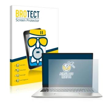 Vorderseite einer Produktverpackung mit dem Markenlogo BROTECT. Daneben ist das Gerät MSI Prestige 16 mit dem zugehörigen Disp