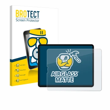 Vorderseite einer Produktverpackung mit dem Markenlogo BROTECT. Daneben ist das Gerät Apple iPad Pro 12.9