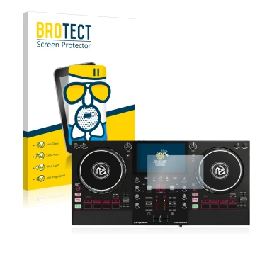 Vorderseite einer Produktverpackung mit dem Markenlogo BROTECT. Daneben ist das Gerät Numark Mixstream Pro mit dem zugehörigen